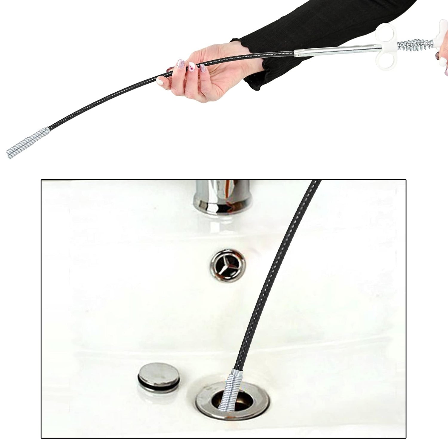Drain Block Remover Cleaning Tool for Pipes, Clogged Drains ( 85 To 90 Cm / 1 Pc) Drain Block Remover Cleaning Tool for Pipes, Clogged Drains ( 85 To 90 Cm / 1 Pc)